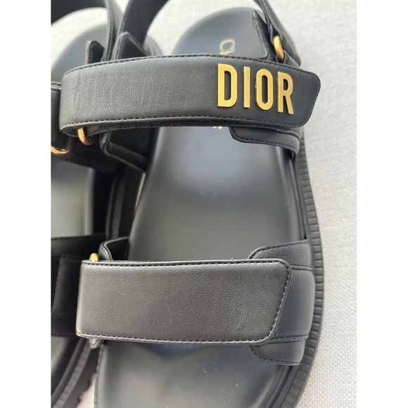 Dior Shoes Women's 9 Black Sandals with Gold Accents - Picture 8 of 11